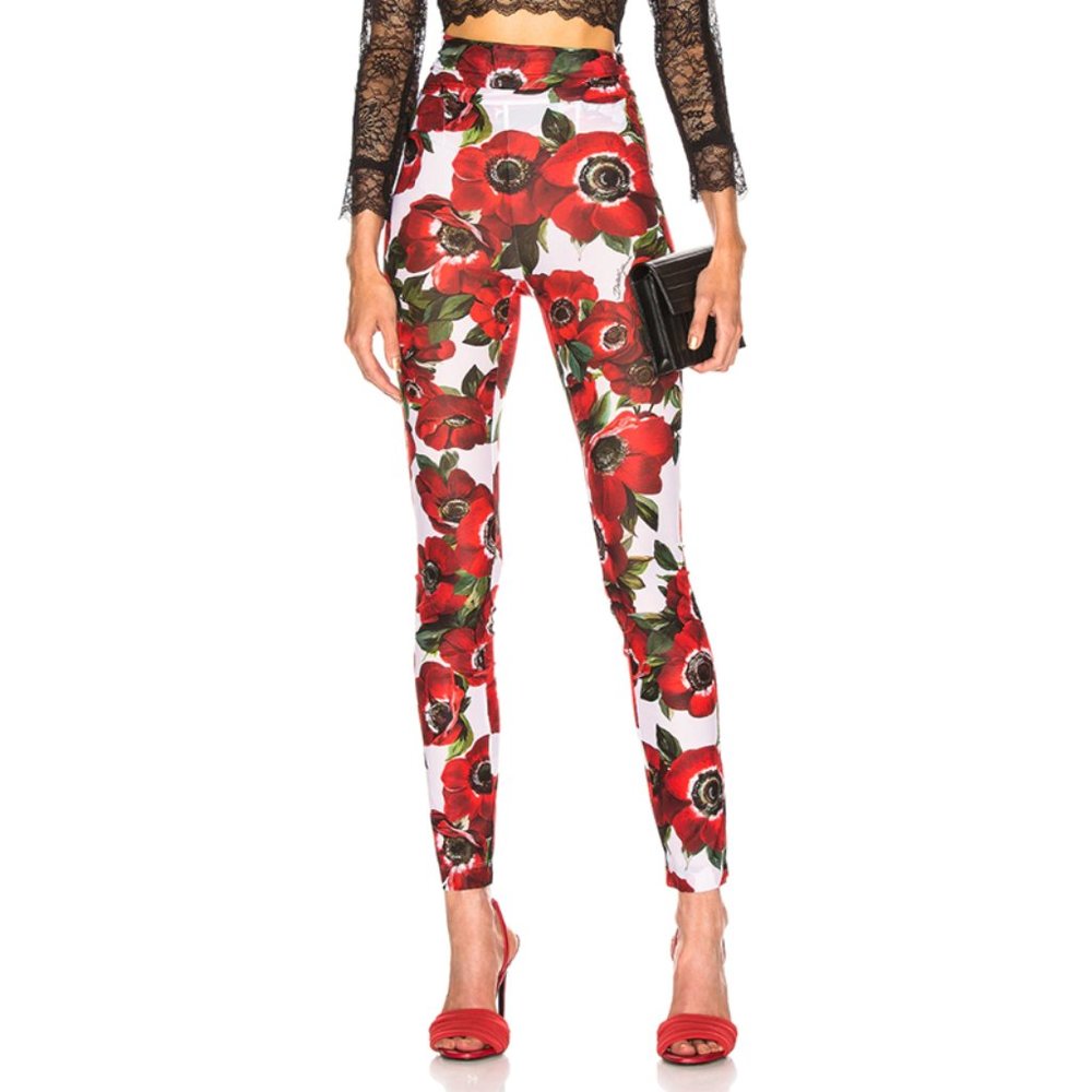 NWT Dolce & Gabbana Floral Pant Semi Sheer Legging
